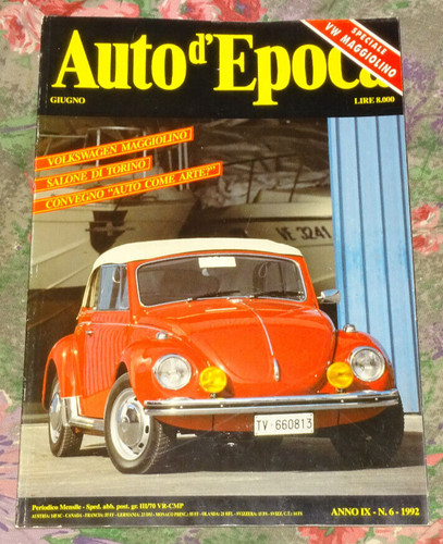 Auto epoca giugno 1992 - giugno,