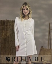 CAMICIA DA NOTTE TAGLIE MAXI APERTA IN COTONE MANICA LUNGA CALIBRATA TG 54-56-58