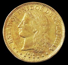 MONETA LIBERTY 1876/5 MEDELLIN