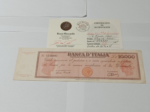 000 lire titolo provvisorio - 10.000,