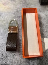 Stefano Corsini portachiavi ad anello in pelle marrone mimetico #1