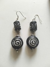 Orecchini Artigianali Bigiotteria Bijoux In Legno Intagliato