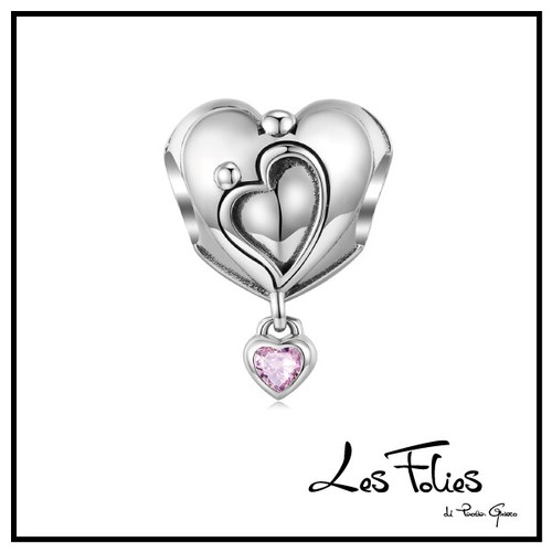 Charm cuore con pendente - cuore,
