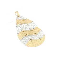 Ciondolo Goccia Oro Giallo Bianco 18kt - Oro Rigenerato