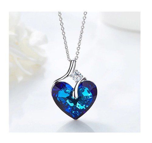 Collana donna cuore blu - donna,