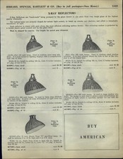 1933 CARTA PUBBLICITARIA riflettore raggi X lampada fatta a mano Jack Jill King Queen illuminazione negozio