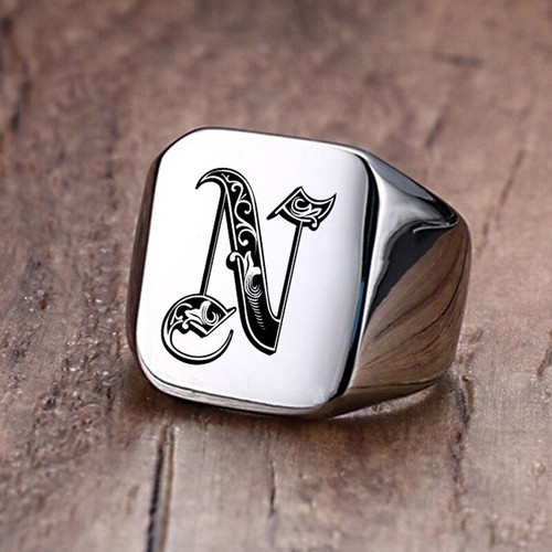 Anello sigillo iniziale reale - anello,