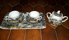 Servizio da caffe antico THE HUNTER by MYOTT completo porcellana vintage England