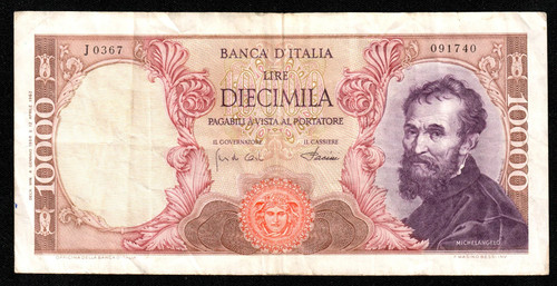 10000 lire michelangelo - 10000,