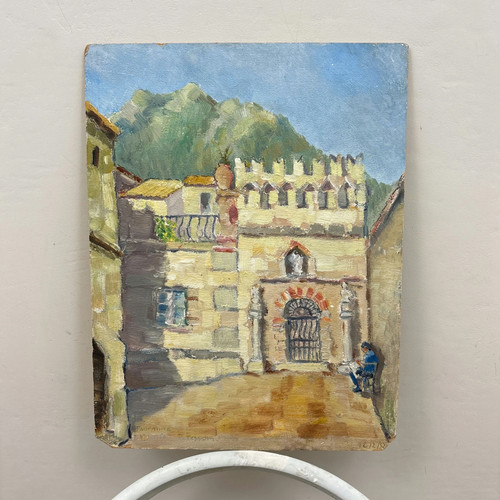 Dipinto olio paesaggio - , urbano
