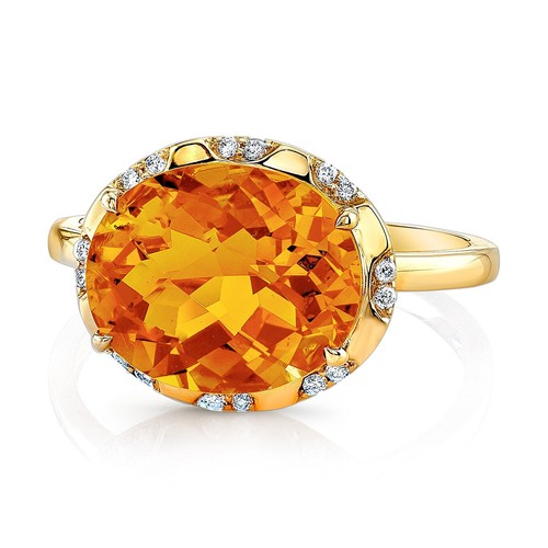 14k citrino giallo oro - citrino,