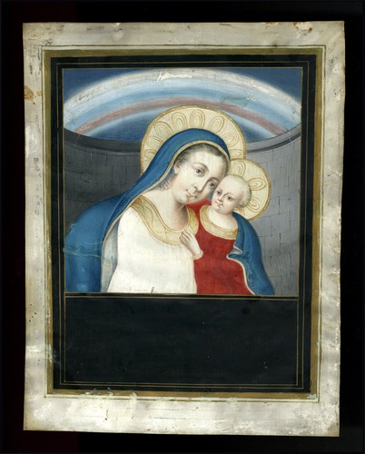 Santino miniatura pergamena - santino,