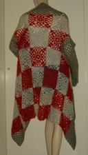 GIACCA MAGLIA DONNA UNCINETTO ASIMMETRICA QUADRI TAGLIA UNICA