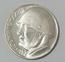 COPIA MONETA 20 LIRE ELMETTO LEONE 1943 MCMXLIII FASCISMO MUSSOLINI MEDAGLIA
