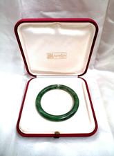 BELLISSIMO ANTICO BRACCIALE AD ANELLO IN AUTENTICA GIADA VERDE, CINA, 1900.