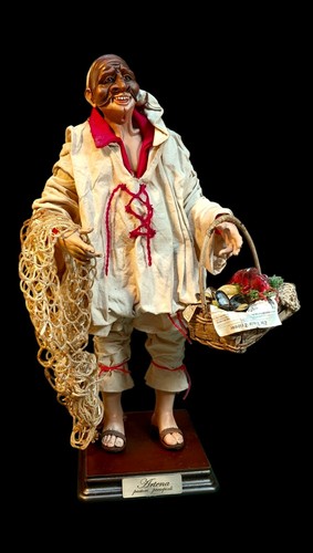 Pulcinella pescatore statuetta - pulcinella,