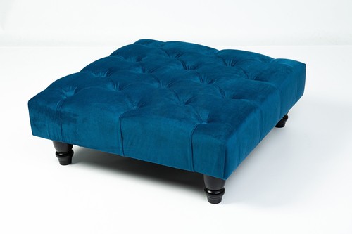 Poggiapiedi imbottito blu