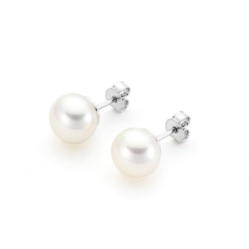 Orecchini oro bianco perla - in,