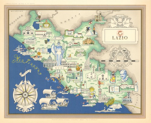 Lazio pictorial map - , by