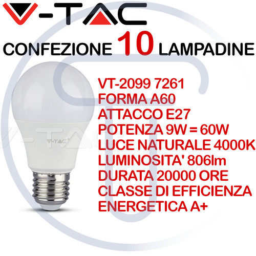 10x tac 2099 lampadina - v-tac, vt-2099