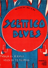 Spartito musicale Scettico blues linea melodica e accordi con testo
