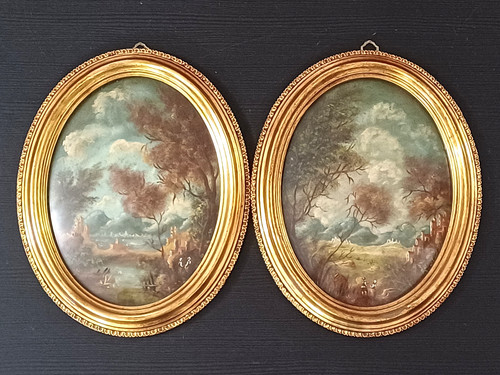 Coppia quadri con paesaggio - con,