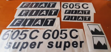 KIT ADESIVI DECALCOMANIE FIAT 605 C SUPER PER TRATTORI AGRICOLI CORNICE BIANCA