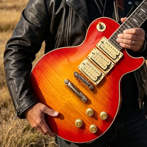 Chitarra elettrica arancione - chitarra,