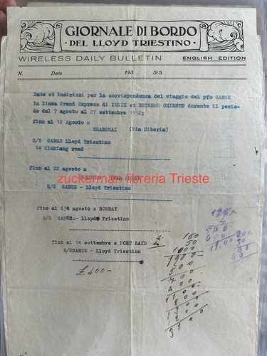 Giornale bordo lloyd - giornale, di