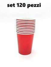 Set 120 Pezzi Bicchieri Di Carta Colore Rosso Feste Party bal