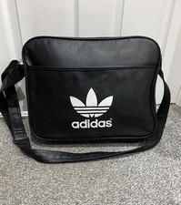 Borsa a tracolla Adidas vintage / borsa Adidas Messenger / doppia tasca / nera  