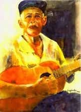 Guitar Player Street New Orleans Jazz, Jazz Wall Decor, Jazz Art Print,Jazz Art
