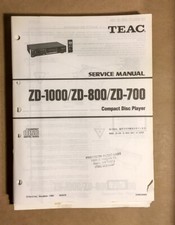 TEAC ZD-1000 ZD-800 ZD-700 Lettore CD Manuale di servizio *Originale*