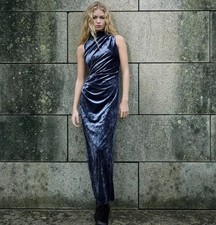 Abito lungo blu Zara in