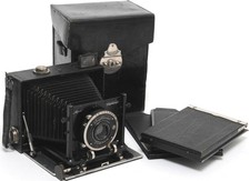Early Voigtlander Alpin con piastra Collinear III 6,8/132 mm fotocamera pieghevole 9 x12 c