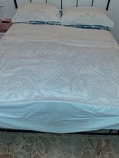 Parure Letto Matrimoniale Ricamata 2 piazze puro Cotone Lenzuolo sopra 2 Federe