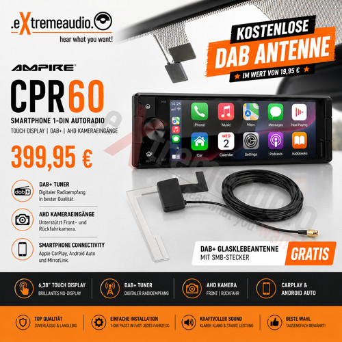 Smartphone ampire cpr60 din - ampire,