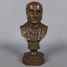 Antica Scultura Busto Bronzo Alessandro Manzoni Artigianato Italia Primi '900