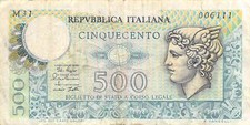 Banconota Italia 500 Lire