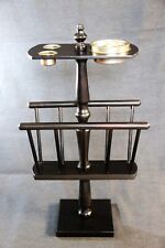 Portariviste e Portagiornali Vintage in Legno con Posacenere in Ottone. 