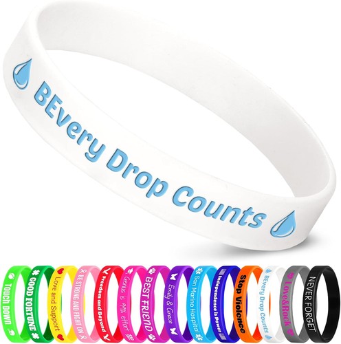 300pcs braccialetti silicone - 1-300pcs,