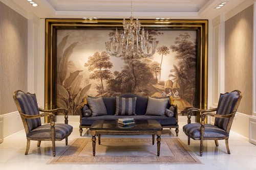 Poltrona elegante accenti oro - poltrona,