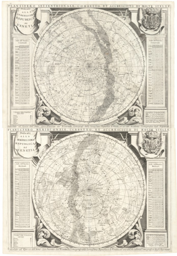 1691 coronelli carta celeste - 1691,