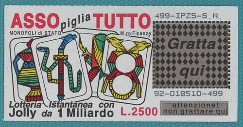 Gratta vinci lotteria asso - e,