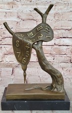 Bronzo Scultura Trattare Abstract Moderno Art Fusione Orologio By Salvad Statua