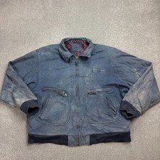 Giacca volante pelle adulto x grande blu militare aviatore volo USA bomber uomo*