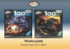 Set di 2 puzzle GRAFIX 100 pezzi Dark City Auto-Blaze, Dragow