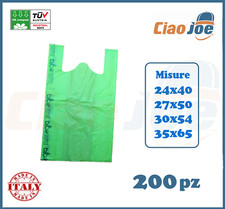 Shopper Biodegradabili verdi forti resistenti spesa sacchetti umido 200 pz