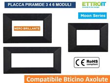 Placca compatibile Bticino Axolute  3 4 6  Posti  Moduli Colore Nero Brillante
