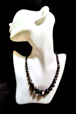 ANTICA RARA COLLANA SCALARE IN MADREPERLA GRIGIA CHIUSURA ARGENTO EPOCA 1900.